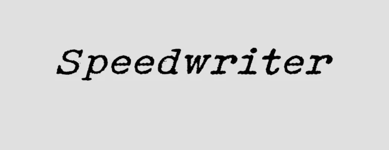 Speedwriter font